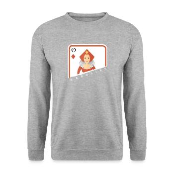Karoline dame jeu de cartes! - Sweat-shirt Unisexe - gris chiné - Devant - Alina (178cm) & Michal (187cm)