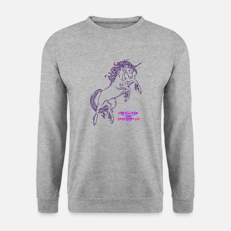 Pegasus - Unisex Pullover - Weißgrau meliert