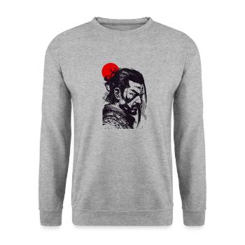 Guerrier japonais - Sweat-shirt Unisexe - gris chiné - Devant - Alina (178cm) & Michal (187cm)