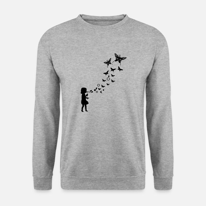 Bubble papillon - Sweat-shirt Unisexe - gris chiné