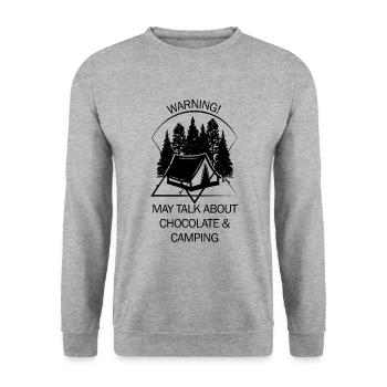 Zelt Camping Camper Pfadfinder Biwakieren - Unisex Pullover - Weißgrau meliert - Vorne - Alina (178cm) & Michal (187cm)