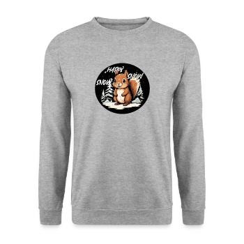 Écureuil des neiges heureux - Sweat-shirt Unisexe - gris chiné - Devant - Alina (178cm) & Michal (187cm)