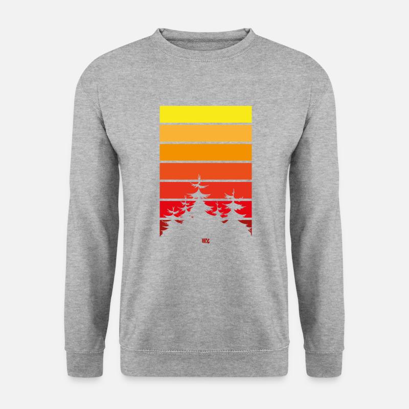 Wald Streifen Rot - Unisex Pullover - Weißgrau meliert