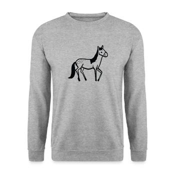 Helga the Horse - Unisex Pullover - Weißgrau meliert - Vorne - Alina (178cm) & Michal (187cm)
