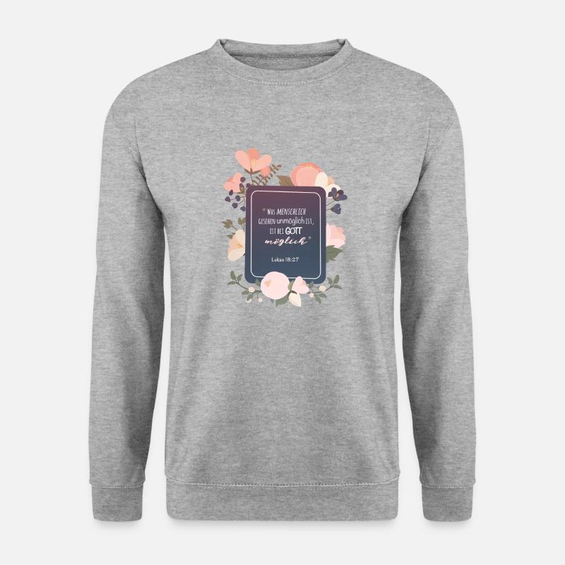Bei Gott möglich - Unisex Pullover - Weißgrau meliert