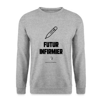 Futur infirmier - Sweat-shirt Unisexe - gris chiné - Devant - Alina (178cm) & Michal (187cm)
