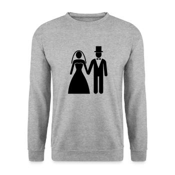 Icon Brautpaar - Unisex Pullover - Weißgrau meliert - Vorne - Alina (178cm) & Michal (187cm)