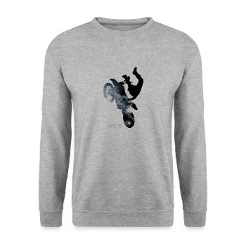 bike Jump Motorcycle Stunt Motocross Sport Biker lol - Unisex Sweatshirt - salt & pepper - Front - Alina (178cm) & Michal (187cm)