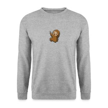 Sloth baby Funny drôle cadeau d'anniversaire - Sweat-shirt Unisexe - gris chiné - Devant - Alina (178cm) & Michal (187cm)