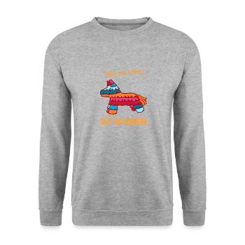 Pinata - Party - Celebrate - Unisex Sweatshirt - salt & pepper - Front - Alina (178cm) & Michal (187cm)