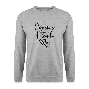 Cousine Cousin cousins beste Freunde - Unisex Pullover - Weißgrau meliert - Vorne - Alina (178cm) & Michal (187cm)