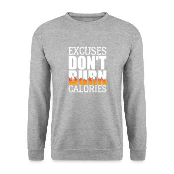 Burn Calories - Unisex Sweatshirt - salt & pepper - Front - Alina (178cm) & Michal (187cm)
