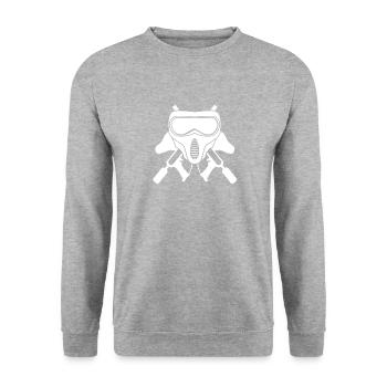 Paintball - Paintballer - Paint - Paintballmaske - Unisex Sweatshirt - salt & pepper - Front - Alina (178cm) & Michal (187cm)