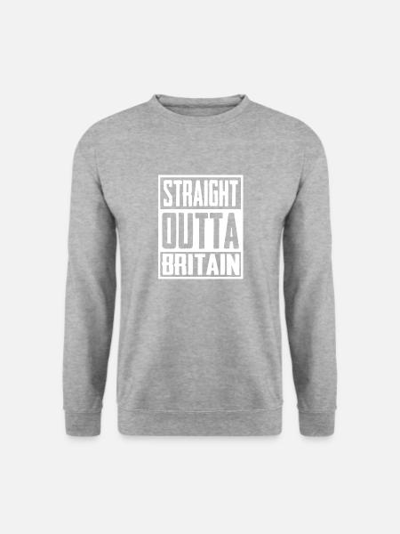 Geradeaus Großbritannien - Unisex Pullover - Weißgrau meliert