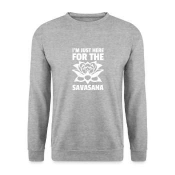 I'm Just Here For Savasana, Yoga, Gift - Unisex Sweatshirt - salt & pepper - Front - Alina (178cm) & Michal (187cm)