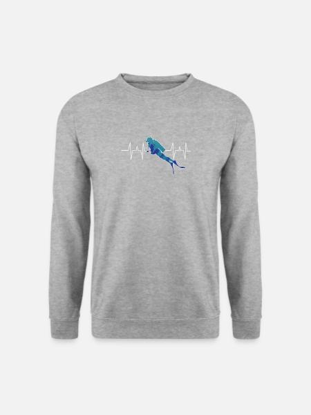 Diving - Diver - Scuba Diving - Heartbeat - Unisex Sweatshirt - salt & pepper