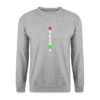 Motorrad - Unisex Pullover - Weißgrau meliert - Vorne - Alina (178cm) & Michal (187cm)