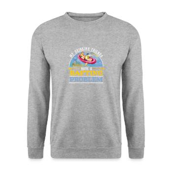 Meine trinkenden Freunde haben ein Rafting Problem - Unisex Pullover - Weißgrau meliert - Vorne - Alina (178cm) & Michal (187cm)