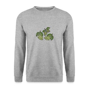 Hopfen - Unisex Pullover - Weißgrau meliert - Vorne - Alina (178cm) & Michal (187cm)