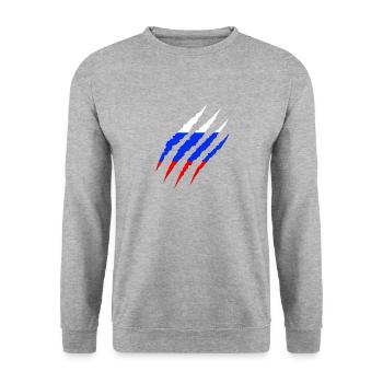 Drapeau de la Russie fan football Coupe du monde - Sweat-shirt Unisexe - gris chiné - Devant - Alina (178cm) & Michal (187cm)
