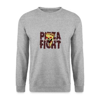 Pizza Fight - Unisex Sweatshirt - salt & pepper - Front - Alina (178cm) & Michal (187cm)