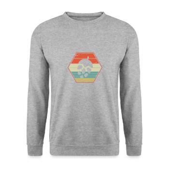 Houblon rétro Vintage - cadeau de bière artisanale bière - Sweat-shirt Unisexe - gris chiné - Devant - Alina (178cm) & Michal (187cm)