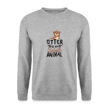 Otter is My Spirit Animal Cute T-Shirt - Unisex Sweatshirt - salt & pepper - Front - Alina (178cm) & Michal (187cm)