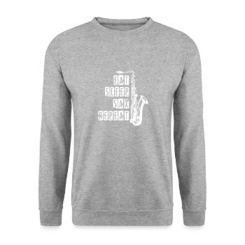 saxophone - Unisex Sweatshirt - salt & pepper - Front - Alina (178cm) & Michal (187cm)