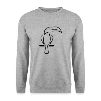 toucan - Sweat-shirt Unisexe - gris chiné - Devant - Alina (178cm) & Michal (187cm)