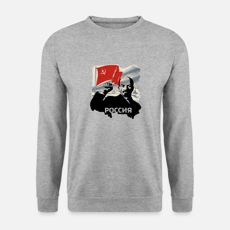 lenin russie drapeau ussr communisme révolution - Sweat-shirt Unisexe - gris chiné