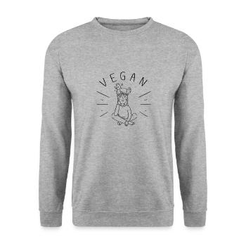 vegan mädchen huhn veganerin frau - Unisex Pullover - Weißgrau meliert - Vorne - Alina (178cm) & Michal (187cm)