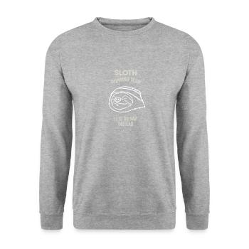 Faultier - Laufen - Team - Geschenk - Unisex Pullover - Weißgrau meliert - Vorne - Alina (178cm) & Michal (187cm)