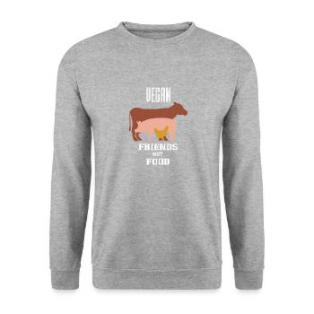 Végétalien - végétalien - amis - sans nourriture - cadeau - Sweat-shirt Unisexe - gris chiné - Devant - Alina (178cm) & Michal (187cm)