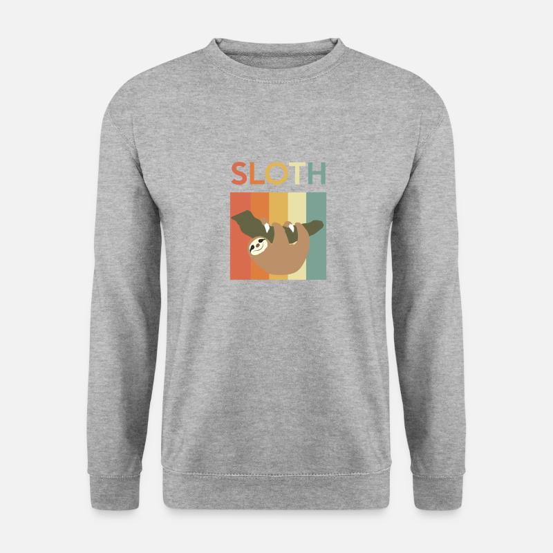 Faultier - Bunt - relaxen - chillen - Geschenk - Unisex Pullover - Weißgrau meliert