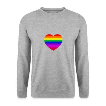 Heart - Colored - One Heart - Gift - Romance - Unisex Sweatshirt - salt & pepper - Front - Alina (178cm) & Michal (187cm)