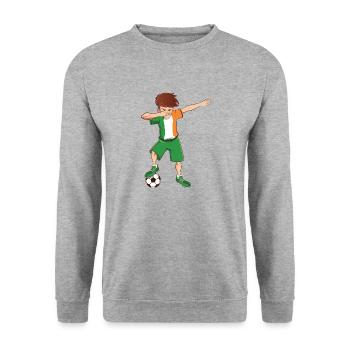 Dab Dabbing Irlande football joueur de maillot de football - Sweat-shirt Unisexe - gris chiné - Devant - Alina (178cm) & Michal (187cm)
