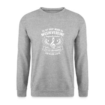 Musiker Shirt · Blasmusik· Verein für kluge Leute - Unisex Pullover - Weißgrau meliert - Vorne - Alina (178cm) & Michal (187cm)