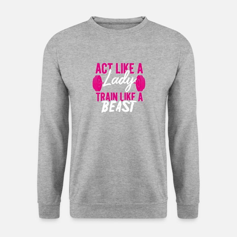 Fitness Gym - Unisex Pullover - Weißgrau meliert