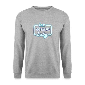 Bébé crème glacée - chemise d'été - Sweat-shirt Unisexe - gris chiné - Devant - Alina (178cm) & Michal (187cm)