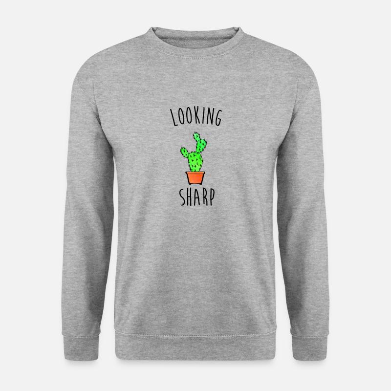 Looking Sharp Cactus Pun - Unisex Pullover - Weißgrau meliert
