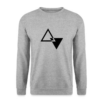 MODERN TRIANGLE SHAPE - Unisex Pullover - Weißgrau meliert - Vorne - Alina (178cm) & Michal (187cm)
