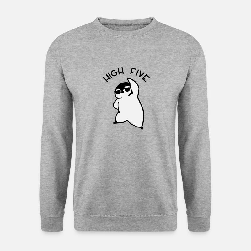 High Five - Penguin - Unisex Pullover - Weißgrau meliert