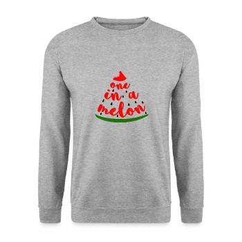 Un dans un melon - Sweat-shirt Unisexe - gris chiné - Devant - Alina (178cm) & Michal (187cm)
