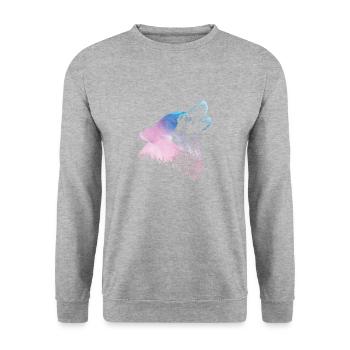 Husky - Sweat-shirt Unisexe - gris chiné - Devant - Alina (178cm) & Michal (187cm)