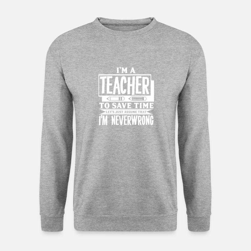 Lehrer - Unisex Pullover - Weißgrau meliert