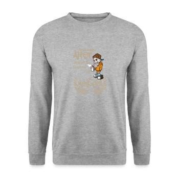 Wenn hohes Alter besser ist, dann ... - Unisex Pullover - Weißgrau meliert - Vorne - Alina (178cm) & Michal (187cm)