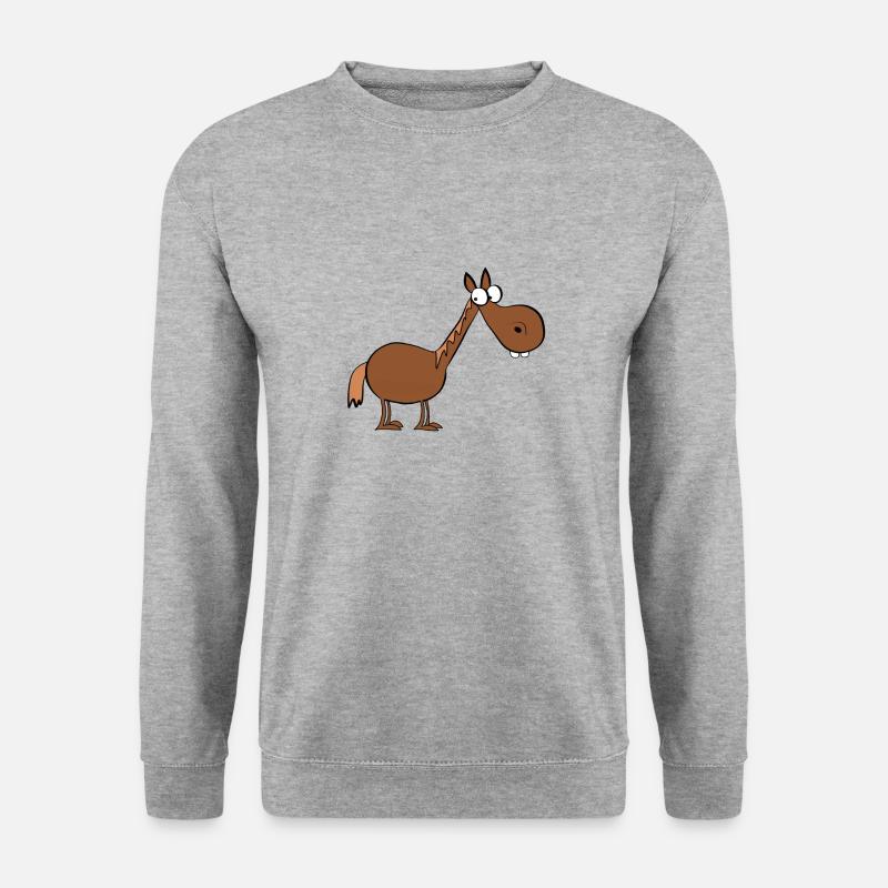 Pferd - Unisex Pullover - Weißgrau meliert