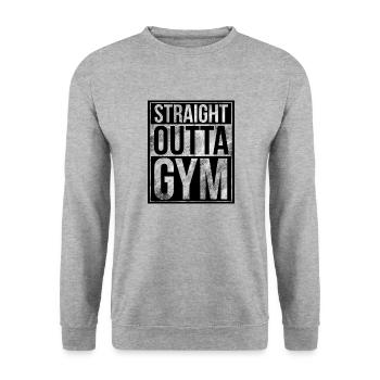 Conception de remise en forme - Straight Outta Gym - Sweat-shirt Unisexe - gris chiné - Devant - Alina (178cm) & Michal (187cm)