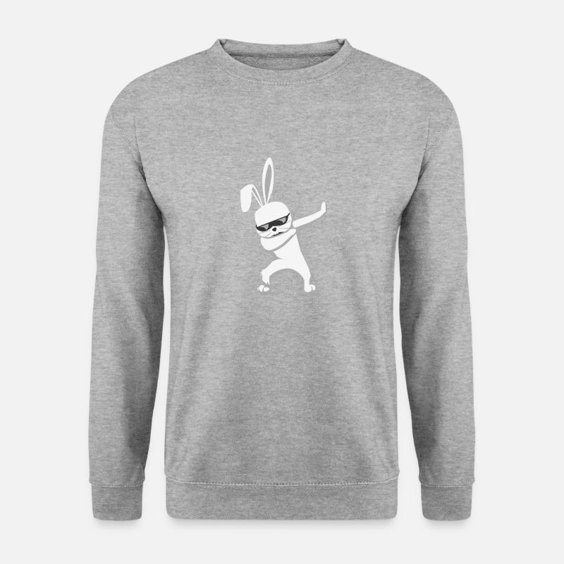 Dabbin Hase Anime Sonnenbrille Dab Life Geschenk - Unisex Pullover - Weißgrau meliert