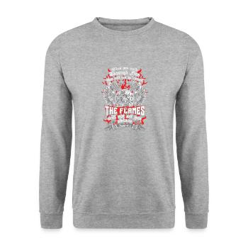 Citation de la Bible pompier pompier pompier femme - Sweat-shirt Unisexe - gris chiné - Devant - Alina (178cm) & Michal (187cm)